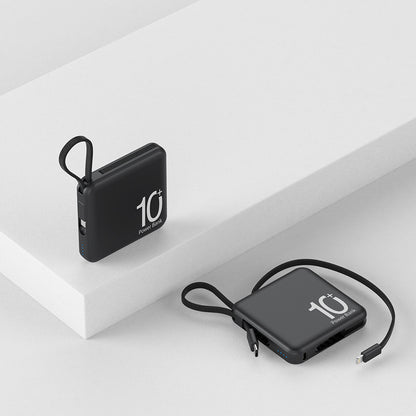 Mini Power Bank Large Capacity Small And Ultra-thin With Cable Portable Power Source